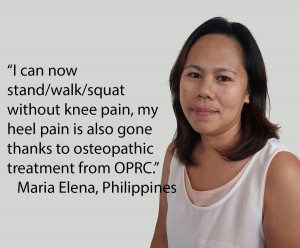 foreign domestic worker testimonial for osteopathic treatment at OPRC